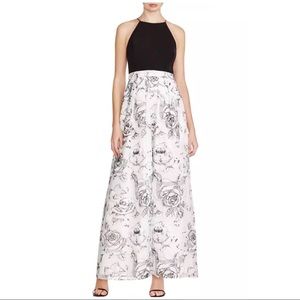 AQUA EMBROIDERED MAXI DRESS